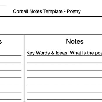 Poetry Cornell Notes Template :: Resources :: California Educators Together