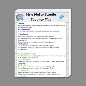 Fine Motor Bundle Teacher Tips :: Resources :: California Educators ...