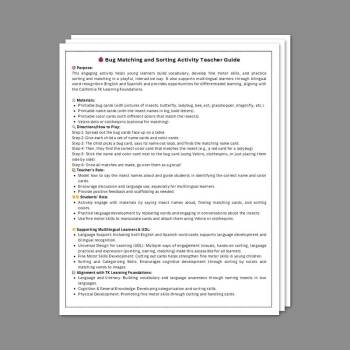 🐞 Bug Matching and Sorting Activity Teacher Guide :: Resources ...