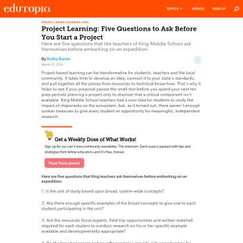 Project Learning: Five Questions to Ask Before You Start a Project ...