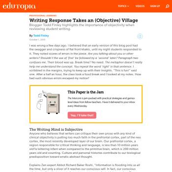 Writing Response Takes an (Objective) Village :: Resources ...