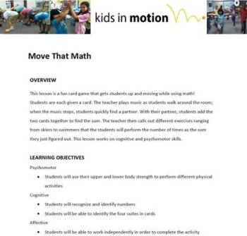 Move That Math : Lesson Plan :: Resources :: California Educators Together