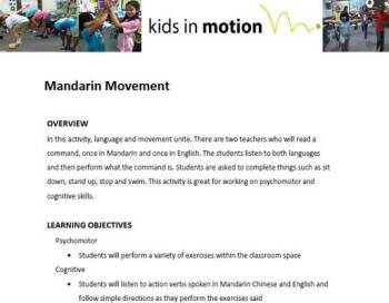 Mandarin Movement Lesson Plan :: Resources :: California Educators Together