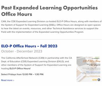 Expanded Learning Opportunities Program (ELO-P) Office Hours ...